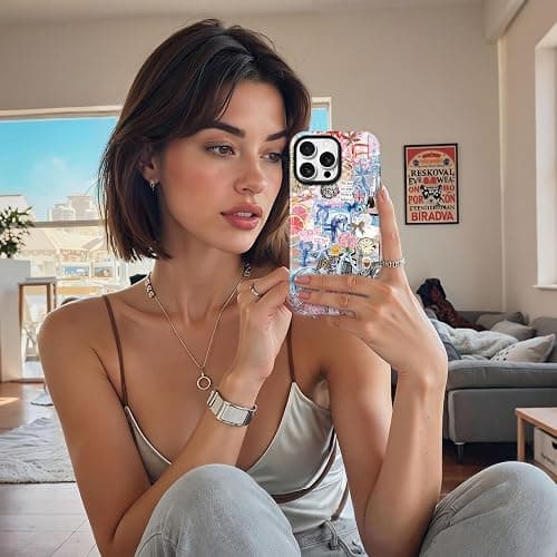 Lumen for iPhone 16e / iPhone 17e Case, Compatible with Magsafe, Hard Shell Cover with Camera Protection for Girls Women - Abstract Leopard Bow Spring Watercolor Disco Coastal Preppy Collage thumbnail 7
