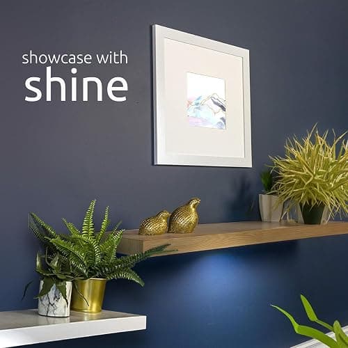 Kiera Grace Stockholm Aberg LED Light Floating Shelf, Modern Wall Shelves with Touch-Activated Lights, Ideal for Home Decor, 24", White, Pack of 1 thumbnail 9
