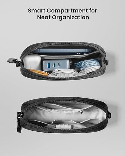 tomtoc Electronics Organizer Travel Case, Water Resistant Travel Bag Cable Organizer for Essentials, Tech Pouch Accessories Carry Storage for Cord, Phone, Cables, Airpods, USB Flash Drive, Daily Items thumbnail 3