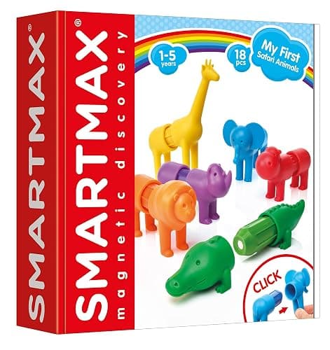 SmartMax My First Safari Animals STEM Magnetic Discovery Building Set with Soft Animals for Ages 1-5 thumbnail 2
