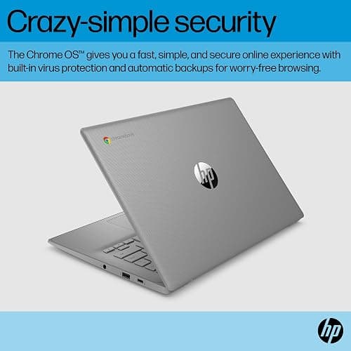 HP Chromebook 14 inch, Intel Celeron N4500, 4GB LPDDR4x, 64GB eMMC, Intel UHD Graphics, HD (1366 x 768), True Vision 720p HD Camera, Fast Charge, ChromeOS, Modern Grey (14a-ne1006ca) - 4GB | 64GB | Intel Celeron N4500 thumbnail 4
