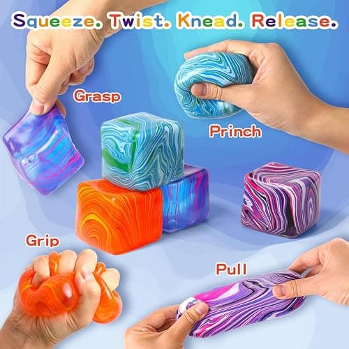 Stress Balls, Squishy Stress Cube for Kids Adults, Squishy Slow Rising Fidget Cube Sensory Toys for Anxiety Stress Relief, High Density Ice Squeeze Ball Cubes for Adults Kids.(Green) thumbnail 4