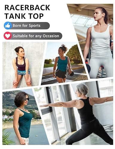 Dalavch 5 Pack Women's Workout Racerback Tank Tops Spandex Yoga Athletic Running Gym Sports Crop Tops for Women thumbnail 6