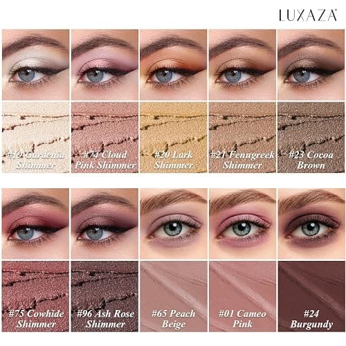 LUXAZA PRO Brown Eyeshadow Stick Makeup Set 10PCS, Neutral Shimmer And Matte Cream Eye Shadow Palette, Metallic Bronze Smoky Eyeliner Brightener Crayon Pencil Kit, Ideal Gift for Women -Espresso thumbnail 2