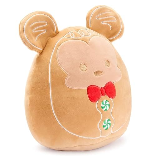 Disney Store Official Mickey Mouse Gingerbread Squishmallows Plush - 10 Inch Disney Christmas Stuffed Animal with Embroidered Features, Detailed Plush Sculpting and Soft Squishy Fill thumbnail 5