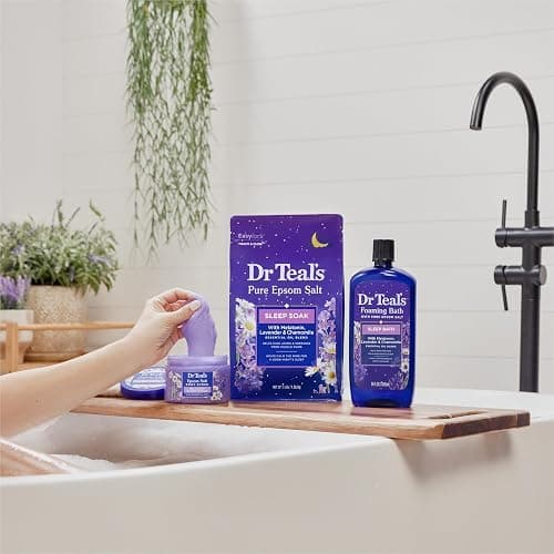 Dr Teal's Foaming Bath with Pure Epsom Salt, Melatonin Sleep Soak with Essential Oil Blend, 34 fl oz (Pack of 4) thumbnail 5