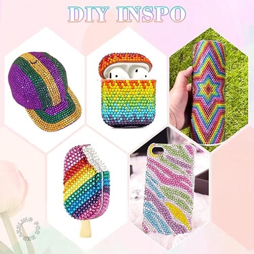 22000Pcs Resin Rhinestones for Bedazzling with 3Pcs B7000 Jewelry Glue, Multicolor 2/3/4mm Flatback Gems Rhinestones for Crafting, Clothing Tumblers Mugs Shoes Fabric Decor Nail Art thumbnail 4