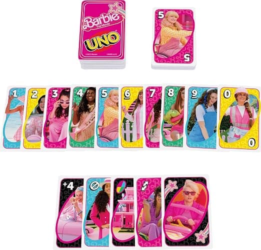 Mattel Games UNO Barbie The Movie Card Game for Kids & Adults Featuring Characters Graphics & Special Rule, 2 to 10 Players - Barbie Movie thumbnail 4