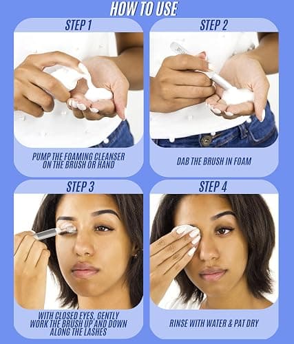 STACY LASH 6.76 fl.oz / 200ml Eyelash Extension Shampoo + Brush/Eyelid Foaming Cleanser/Wash for Extensions & Natural Lashes/Safe Makeup Remover/Supplies for Professional & Home Use thumbnail 6