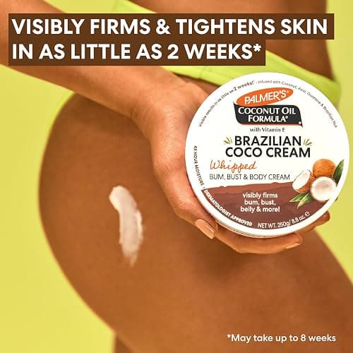 Palmer's Coconut Oil Formula Brazilian Coco Cream with Vitamin E, 8.8 Fl Oz, Whipped Bum, Bust & Body Cream, Helps with Skin Tightening & Firming thumbnail 3