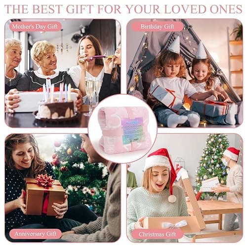 Goodhipi Glow in The Dark Heart Stars Blanket, Gifts for Girls Women Mom,Soft Warm Cozy Pink Blanket for Girls,Easter Gifts for Kids Birthday Gifts Presents Kids 3-12 Age,50"x 60" thumbnail 8