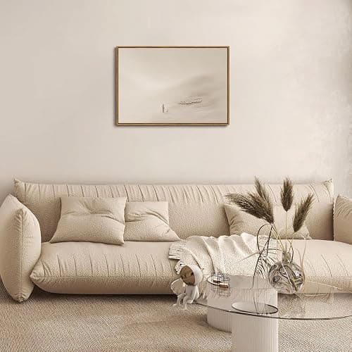 ZZTCYSU Jesus Canvas Wall Art Christian Framed Wall Art Good Shepherd Jesus Leave Modern Beige Bible Print Religious Faith Artwork Decor for Living Room Bedroom Church 12"x16" Framed thumbnail 2