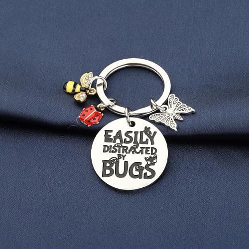 KUIYAI Entomology Gift Future Entomologist Gift Insect Collector Gift Easily Distracted By Bugs Keychain For Nature Lovers thumbnail 3