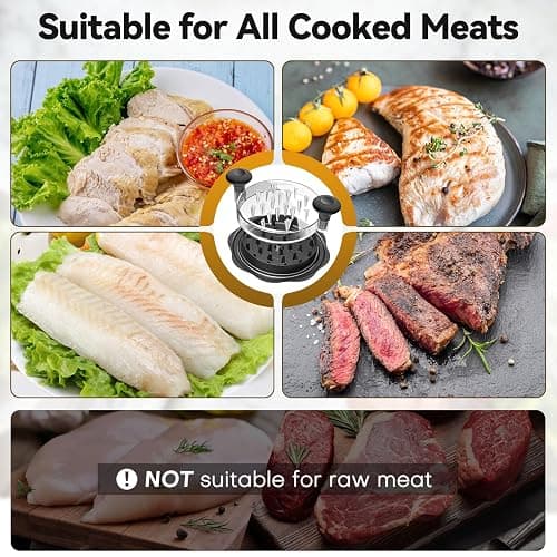 Ukeetap 10" Pro Chicken Shredder Tool Twist Large for Kitchen, BPA-Free Food-Safe Meat Grinder, Visible Chicken Breast Meat Shredder with Strong Anti-Slip Bottom & Ergonomic Handle, Black thumbnail 7