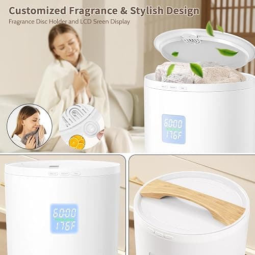 Keenray Towel Warmer Bucket, Large Towel Warmer for Bathroom with Timer, LED Display, Up to 24 Hours Delay Timer, Child Safety Lock, Towel Heater Fits Towels, Robes, Blankets, PJ's thumbnail 5