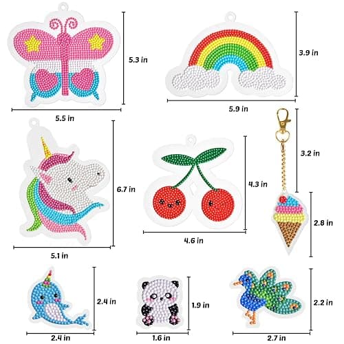 FUN LITTLE TOYS 24Pcs Diamond Art Kits, Diamond Painting Kits, Arts and Crafts for Kids Ages 6-12, Gem Art As Gifts Ideas for Girls and Boys, Small Diamond Painting Stickers, Kids Craft Age 6+ thumbnail 3