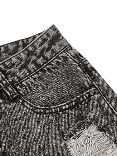 WDIRARA Women's High Waisted Raw Hem Distressed Ripped Casual Denim Shorts thumbnail 3