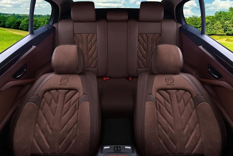 Saienno MM01 Seat Covers 5-Seater Full Set Suitable for Most Cars,Cars,SUV, Pickup Ttrucks, Airbags CompatibleCar Seat Cushion Protectors (Brown) thumbnail 7