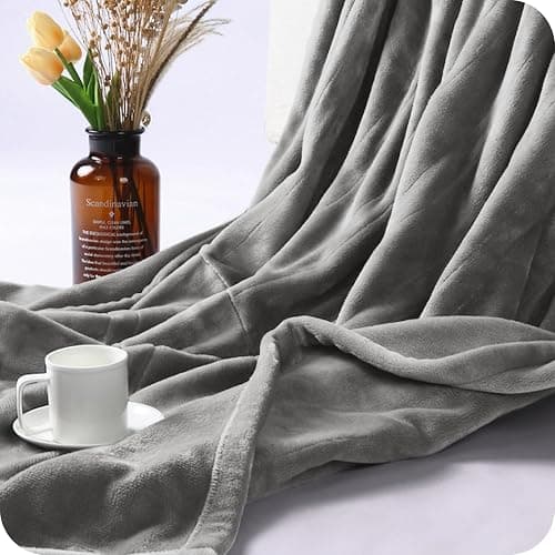 LaffyLo Electric Heated Blanket 84" x 90" Queen Size with Dual Control Warm Flannel Heated Blanket with 4 Heating Levels & 10 Hours Auto-Off, Fast Heating, Machine Washable, for Bedding -Light Gray thumbnail 5