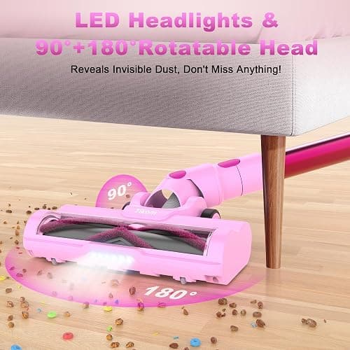 Tikom V500 Cordless Vacuum Cleaner for Home, 40000Pa/450W Stick Vacuum with LED Touch Screen, Charging Wall Dock, Anti-Tangle, Lightweight Handheld Vacuum for Pet Hair, Hard Floor, Carpet thumbnail 5