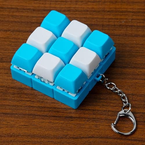ILHSTY 9-in-1 Keyboard Fidget Toy, Clicker Fidget Toy with Keychain | 9-in-1 Design, Removable Keycaps and Keychain, Clicky Button Fidget for Adults, Stress Relief for Home Office School Gift thumbnail 2