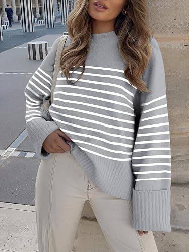 ANRABESS Women's Oversized Sweaters 2025 Long Sleeve Fuzzy Knit Casual Chunky Pullover Sweater Fall Outfits Clothes thumbnail 2