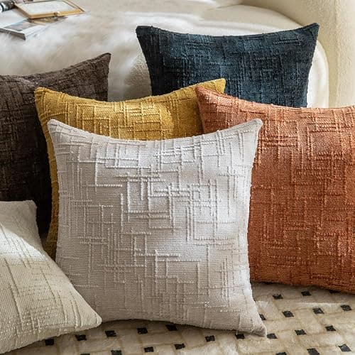 MANDIOO Pack of 2 Soft Chenille Textured Throw Pillow Covers Lumbar Accent Solid Decorative Cushion Cover Cozy Farmhouse Pillow Case for Couch Sofa Bed Living Room 12x20 Inch Pearl Gray thumbnail 6