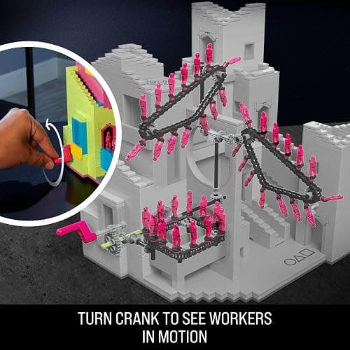 MEGA Squid Game Action Figure Building Toy The Staircase with 1707 Pieces, Motion and Poseable Figure, for Collectors, HYL45 - Pink - Squid Game thumbnail 4
