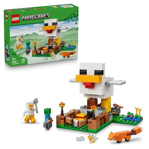 LEGO Minecraft Hühnerfarm - Spielzeug zum Bauen mit Hühner Fan Minifigur, Baby Zombie und Fuchs Figuren - Set mit Minecraft Figur - Ostergeschenke für Jungen und Mädchen ab 7 Jahren - 21585 - Image 1