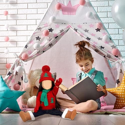 Bencailor 6 Pcs 18 Inch Christmas Doll Clothes and Accessories Winter Outfits Set Sweaters Trousers Hats Shoes Gloves for 18 Inch Doll Gifts(Red Green) thumbnail 5