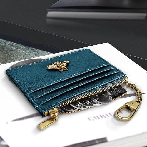 SEAVILIA Card Holder Keychain Wallet for Women with ID Window RFID Coin Purse Bee Gifts Slim Minimalist Small Wallet thumbnail 5
