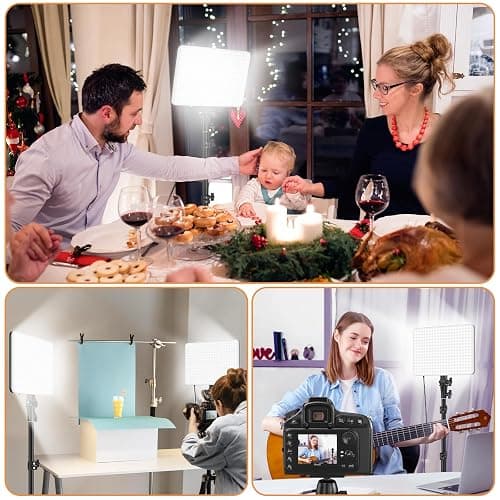 1-Pack LED Video Lighting Kit, Anautin 15W/1700Lux Photography Lighting with Tripod Stand, 2500-8500K Dimmable Streaming Light for Video Recording, Gaming, Podcast, Barber, Salon, TikTok, YouTube thumbnail 7