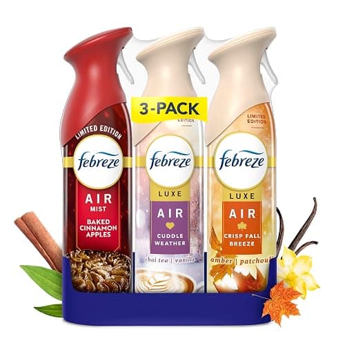 Febreze Odor-Fighting Air Freshener Spray, Room Spray, Crisp Fall Breeze, Cuddle Weather & Baked Cinnamon Apple Air Mist, 8.1 oz, 3ct - Image 1