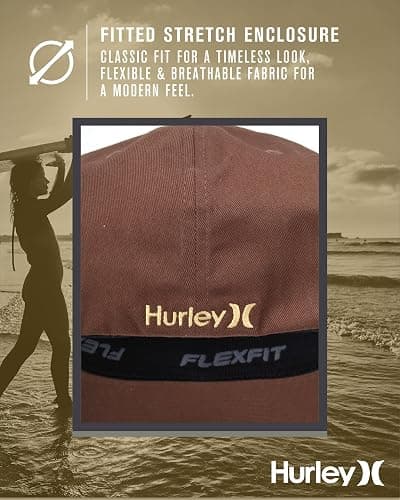 Hurley Mens Baseball Cap - Flexfit Fitted Baseball Caps for Men (Sizes: S-XL) thumbnail 5