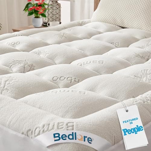 BEDLORE Queen Mattress Topper , Thick Pillow Top Mattress Pad | Stretchable Pockets Fit 6”-18” Mattress, Soft Breathable Mattress Topper for Back Pain Relief and Hot Sleepers(White) - Image 1
