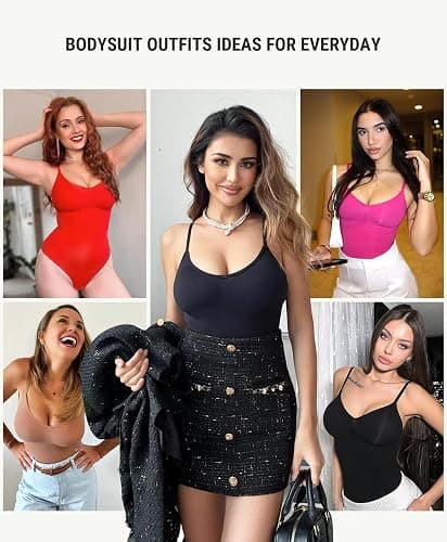 FeelinGirl Shapewear Bodysuit for Women Tummy Control Body Shaper Going Out | Shapewear Tummy Control, Smooth, Soft and Stretchable, Natural Curves, Comfort, Adjustable Shoulder Straps, Daily Wear, Party thumbnail 3