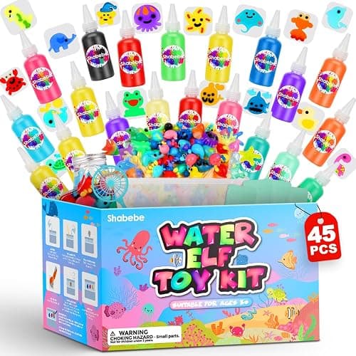 Magic Water Elf Toy Kit– 20 Magic Gels (2 Glow-in-The-Dark) & 18 Sea Creature Molds, DIY Aqua Fairy Water Gel Crafts Toy, Make Water Pets & Squishy Figures, Fun Birthday Gift for Kids Ages 3+ - Image 1