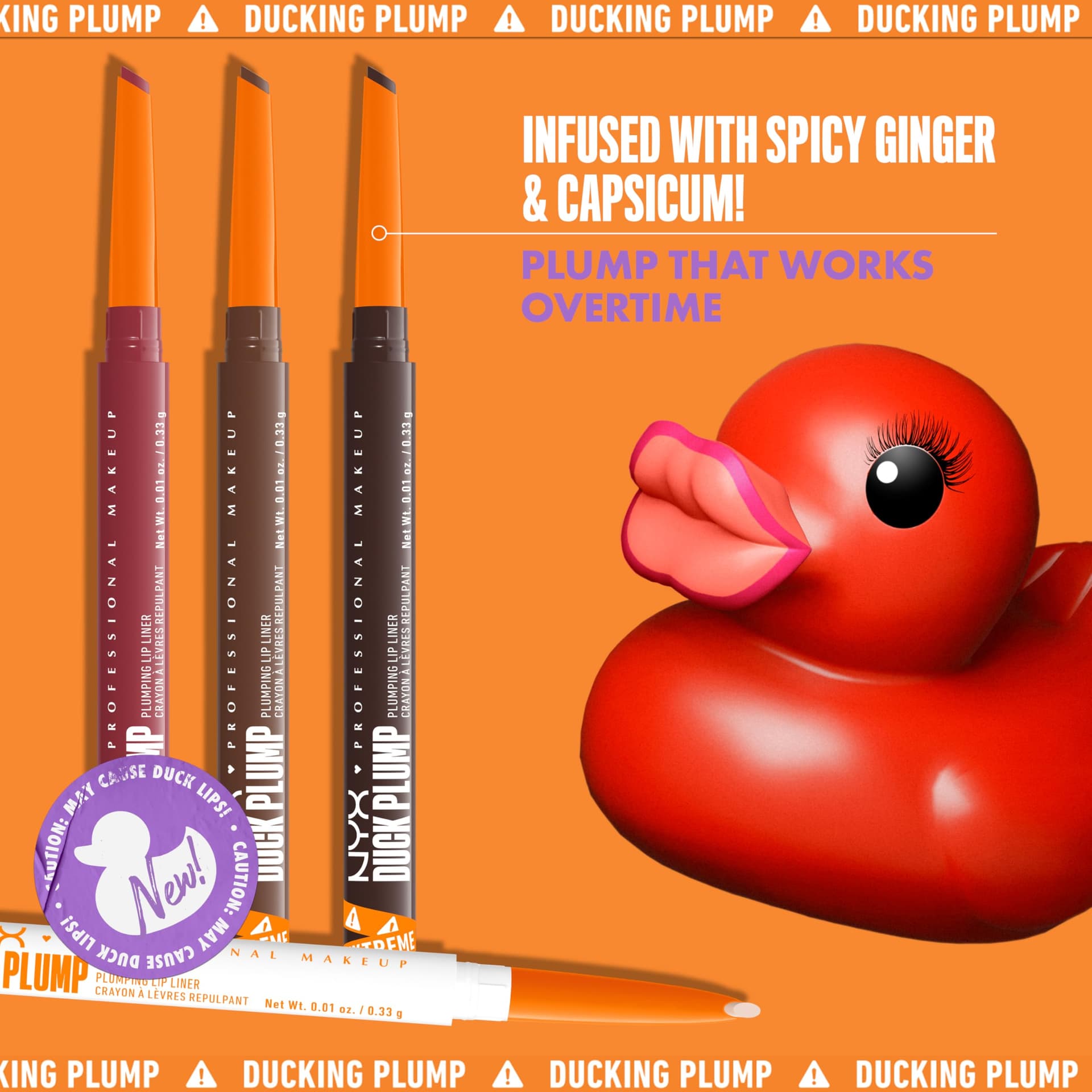 NYX Professional Makeup Duck Plump Liner Tono Beige Boost (beige), 0.33gr - Delineador de labios voluminizador que dura hasta 16H, infusionado con jengibre picante y pimiento, fórmula vegana thumbnail 4