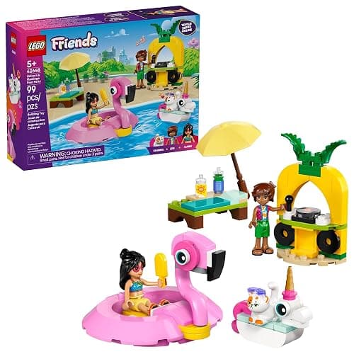 LEGO Friends Unicorn & Flamingo Pool Party Pretend Play Building Toy - Creative Storytelling Playset for Kids for Boys & Girls, Ages 5+ - Birthday Gift Idea for Kids - 42658 - Image 1