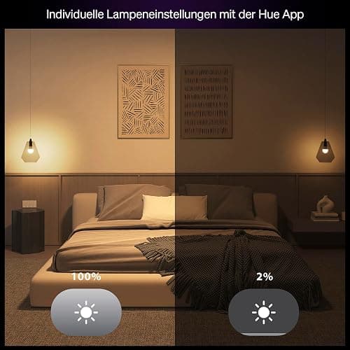 Philips Hue Essential Smart LED A60 Glühbirne,white and color, E27-Fassung, 8 W, 2200 K–6500 K, 806 lm, dimmbar, kompatibel mit Alexa, Google Assistant und Apple Home, 4er-Pack thumbnail 5