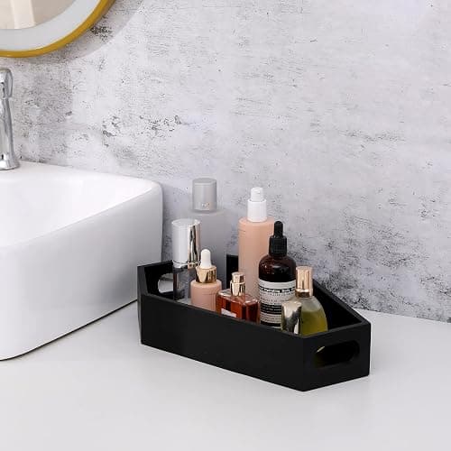 ZJPZYXDHZFC Gothic Coffin Decor Gothic Wooden Makeup Organizer for Vanity,Spooky Halloween Decor for Bathroom,Living Room or Bedroom Witchy Gifts for Women-Black thumbnail 6