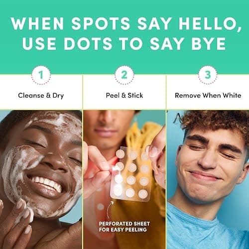 Dots for Spots Pimple Patches For Face - Stocking Stuffers For Teens - Fast Acting, Translucent Hydrocolloid Zit Patches that Unclog Pores Korean Skin Care - Vegan, Cruelty Free - (60 count) thumbnail 5
