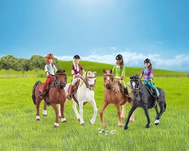 Schleich Horse Club - Complete 40PC Horse Club Rider Playset - Hannah, Sofia, Lisa and Sarah Poseable Rider Figures with Horses and Riding Accessories - Equestrian Toy Set for Kids Ages 5+ | 72221 thumbnail 2