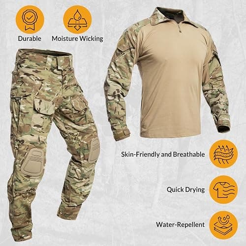 VOTAGOO GEAR G3 Combat Uniform Set for Men Tactical Camouflage Clothing Hunting Paintball Suit with Knee & Elbow Pads thumbnail 2
