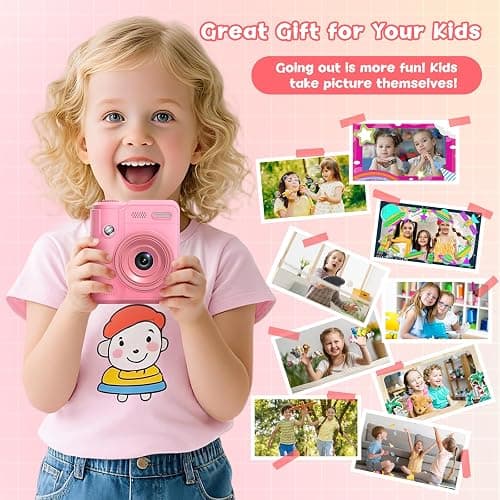 Kids Camera Gifts for Girls Boys - Christmas Birthday Xmas Gift for Girl Boy Age 3 4 5 6 7 8 9 10 11 12 Year Old - Instant Print Digital Toys Ages 3-5 6-8 8-12 Years Olds - Toddler Learning Kid Toy thumbnail 2