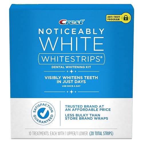 Crest 3D Whitestrips, Noticeably White, Teeth Whitening Strip Kit, 20 Strips (10 Count Pack) thumbnail 3