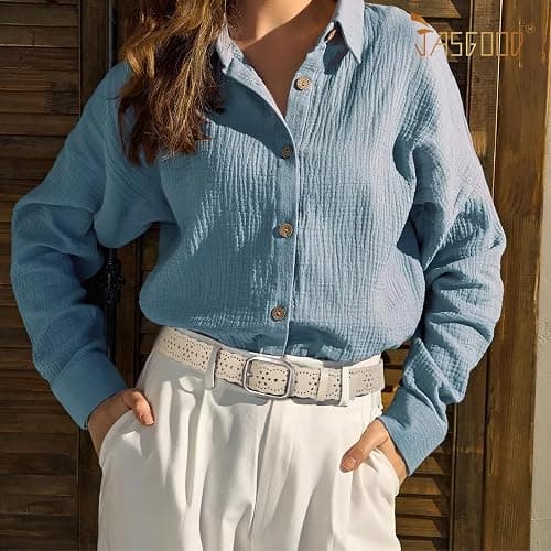 JASGOOD Women's Hollow Flower Genuine Leather Belt for Jeans Pants Wide Belt for Ladies thumbnail 2