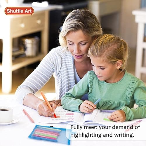 Bible Highlighters and Pens, 22 Pack Journaling Kit, 12 Colors Gel Highlighters and 10 Colors Ballpoint Pens with a storage bag, Bible Markers No Bleed Through by Shuttle Art thumbnail 6