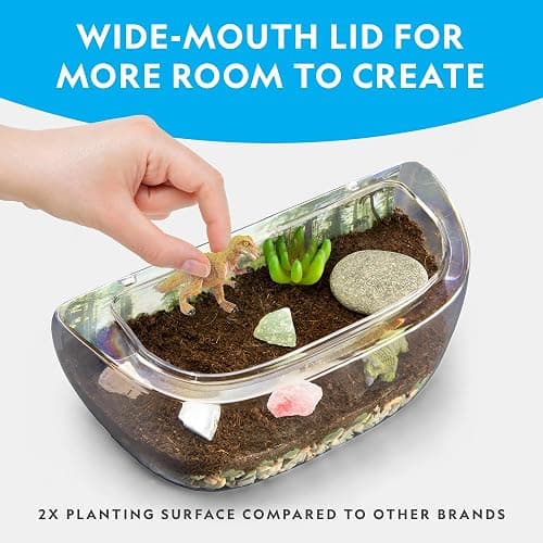 National Geographic Light Up Terrarium Kit for Kids - Build a Dinosaur Habitat with Real Plants & Gemstones, Science Kit, Dinosaur Toys for Kids (Amazon Exclusive) thumbnail 3
