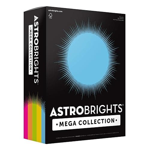 Astrobrights Mega Collection, Colored Paper, "Brilliant" 5-Color Assortment, 625 Sheets, 24 lb/89 gsm, 8.5" x 11 - MORE SHEETS! (91684) - Image 1